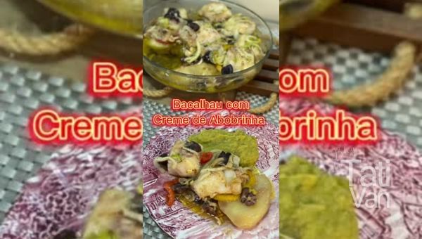 Bacalhau com Creme de abobrinha