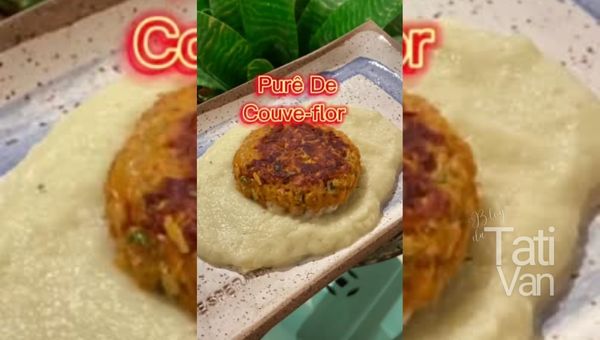 Purê de Couve-flor com Hambúrger de Cenoura