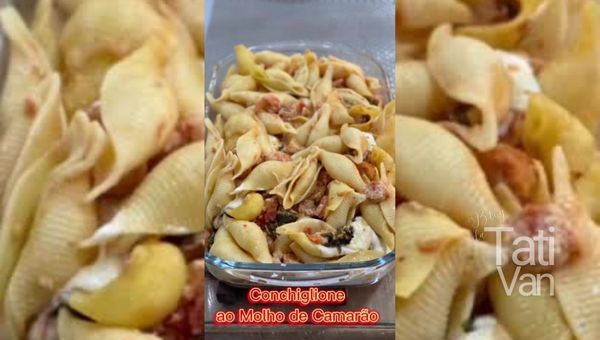 Conchiglione ao Molho de Camarão