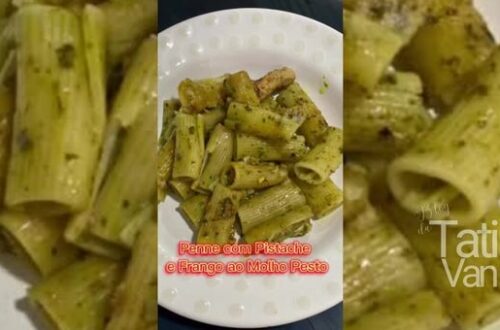 Penne com Pistache e Frango ao Molho Pesto