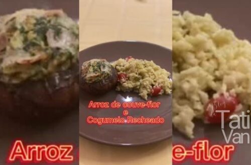 Arroz de Couve-flor e Cogumelo Recheado