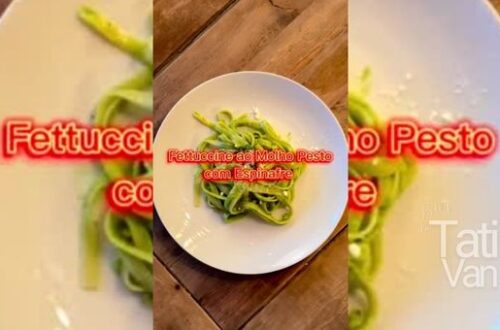 Fettuccine ao Molho Pesto com Espinafre - Receita