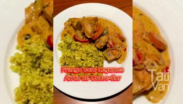 Frango com Legumes e Arroz de Couve-flor - Receita