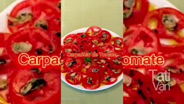 Carpaccio de Tomate - Receita Light