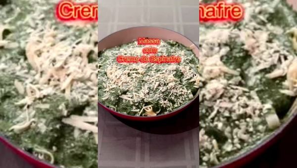 Massa com Creme de Espinafre - Receita