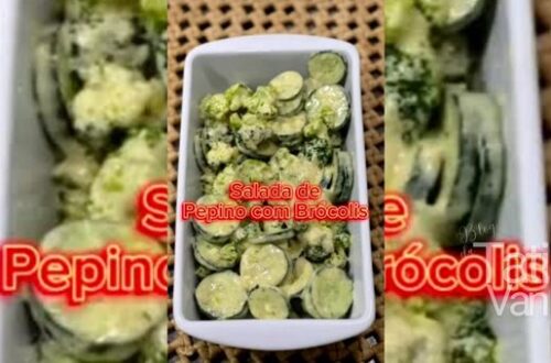 Receita de Salada de Pepino e Brócolis com Molho de Iogurte e Endro - Refrescante e Saudável