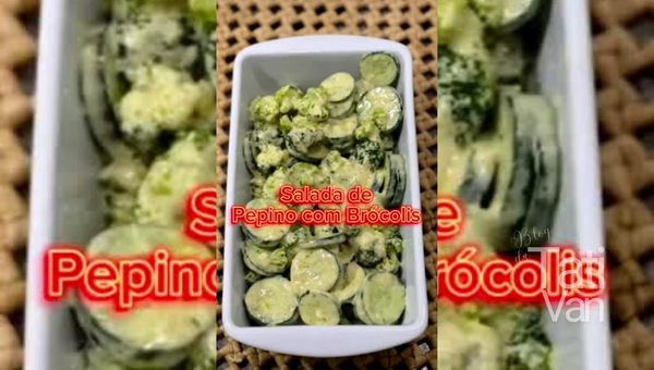 Receita de Salada de Pepino e Brócolis com Molho de Iogurte e Endro - Refrescante e Saudável