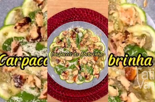 Receita de Carpaccio de Abobrinha Delicie-se com Sabores e Versatilidade - Tati Van