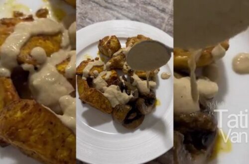 Receita de Frango, Abóbora e Cogumelo ao Molho Tahine Uma Delícia Fácil e Saudável - Tati Van