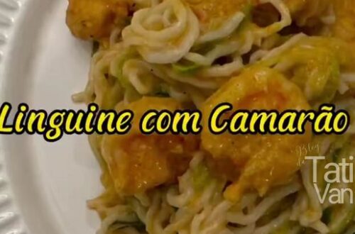 Linguine de Camarão Cetogênico Receita Deliciosa e Saudável para uma Dieta Baixa em Carboidratos - Tati Van