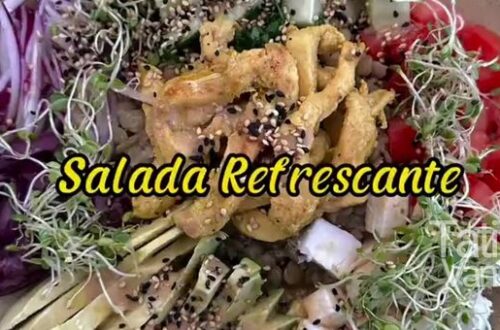 Salada Refrescante Receita de Verão com Lentilha, Frango e Molho de Missô - Tati Van