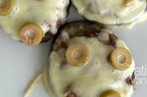 Refeição Keto Rápida e Fácil Berinjela Recheada com Carne Moída e Queijo - Tati van