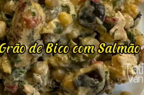 Receita Saudável de Grão-de-Bico com Salmão Fácil e Low Carb - Tati van